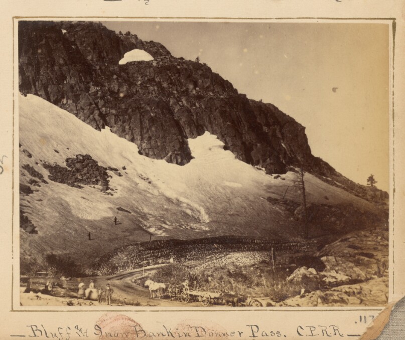 Bluff and Snow Bank in Donner Pass, C.P.R.R.