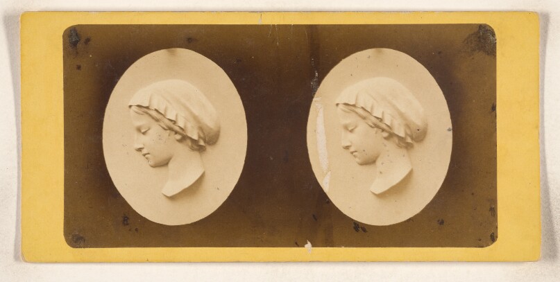 [Palmer Marbles. Cameo of bust of woman wearing cap]
