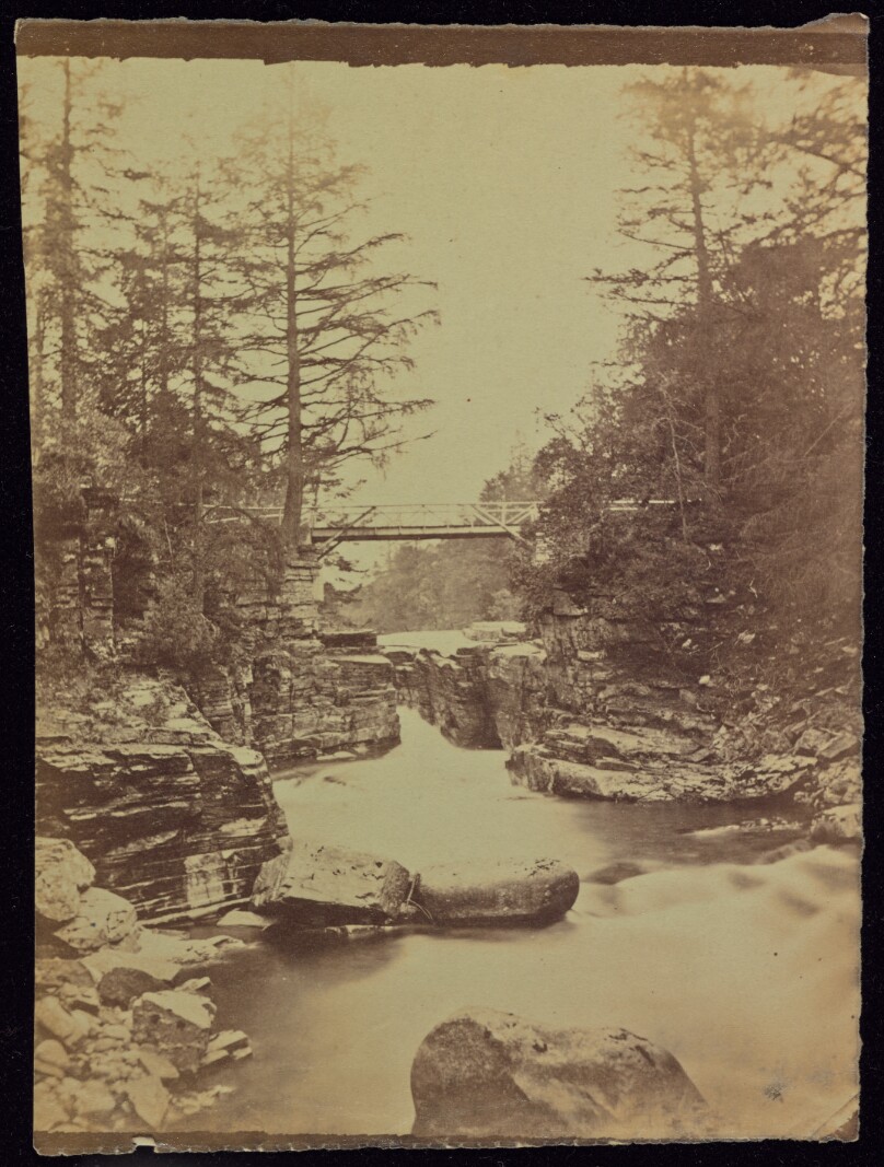[Bridge over stream]