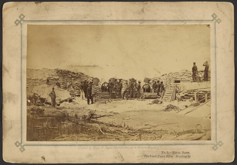 Naval Battery, Two 8-inch Parrot Rifles, breaching battery against Sumter