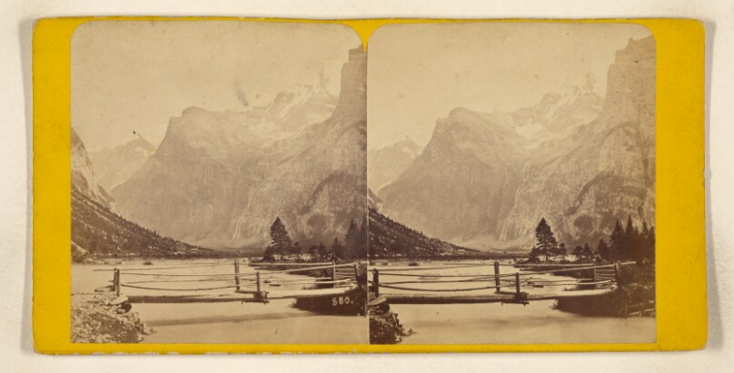 Suisse. - Canton de Berne. Gasternthal. Premier Pont dans le Gasternthal, le Glacier et les chutes de l'Altels.