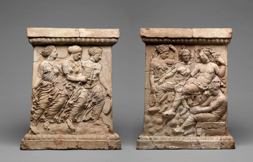 Pair of Altars with Relief Decoration
