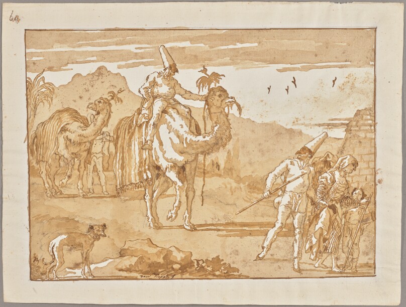 The Punchinello Riding a Camel at the Head of a Caravan