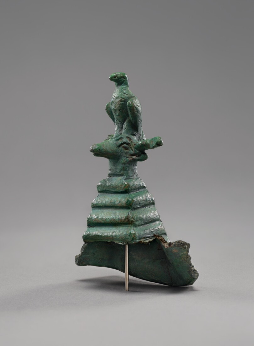 Statuette of an Eagle and Stag's Head on top of a Stepped Pyramid