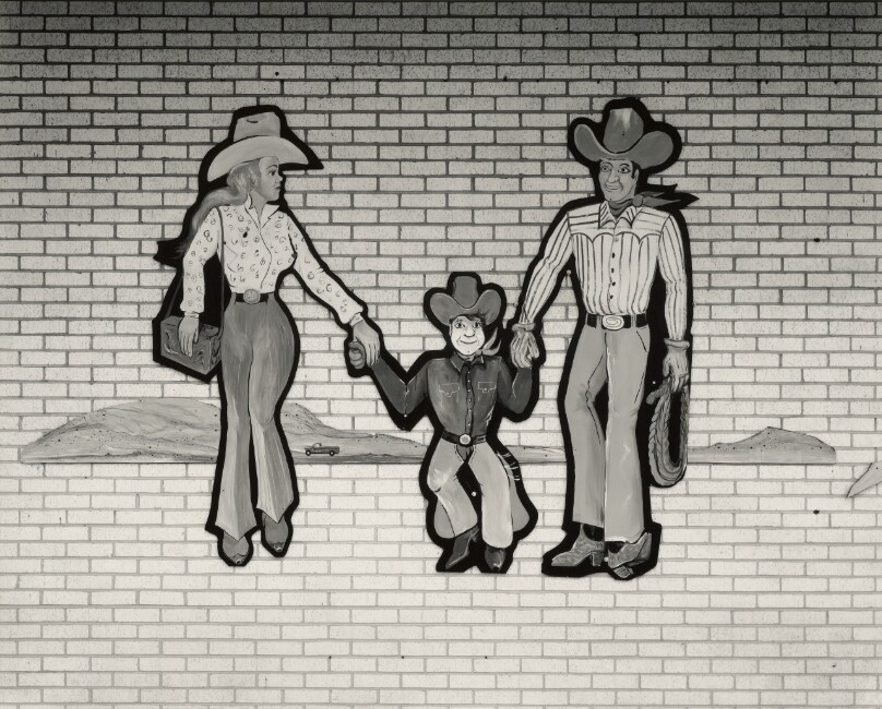 Painting of Family at Western Wear Store, Hobbs, New Mexico