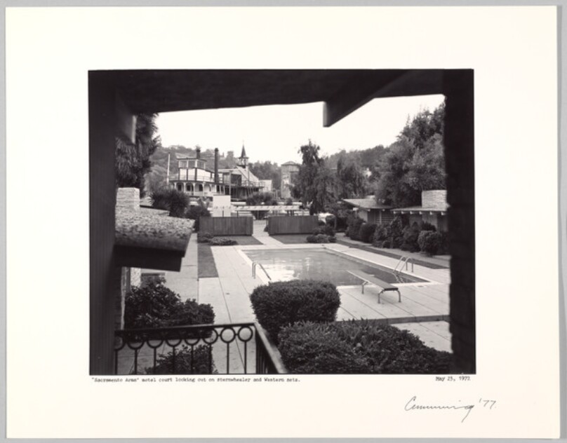 "Sacramento Arms" Motel Court Looking out on Sternwheeler and Western Sets