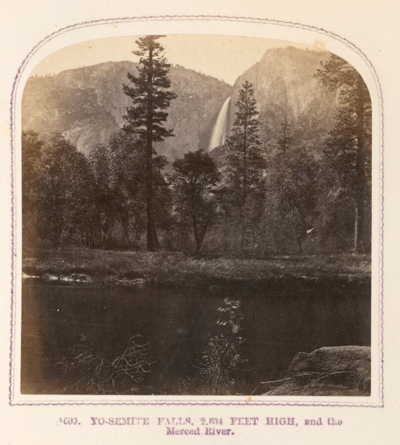 Yo-Semite Falls, 2,634 Feet High, and the Merced River