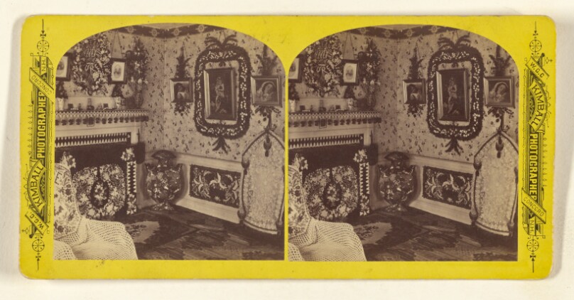 Mantle-piece and Corner in Parlor. ["Rest Valley," Canterbury, New Hampshire. The Old Homestead of Hon. J.M. Harper]