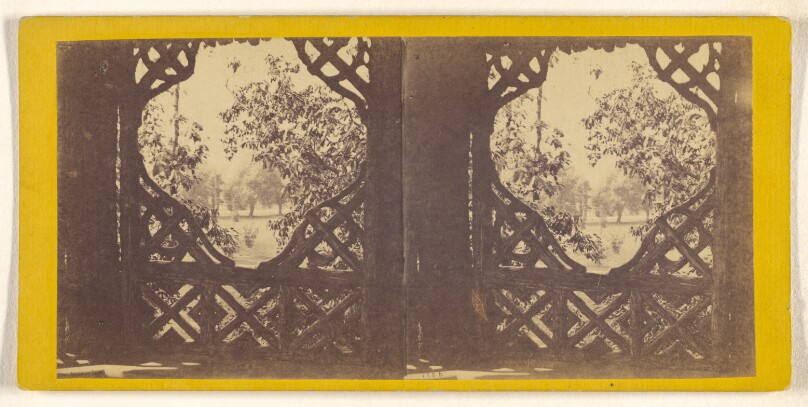 A Visit to the "Central Park" in the Summer of 1863. From inside the Summer House North of the Arsenal.