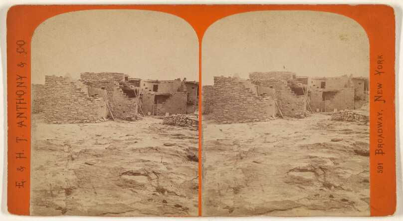 The Outer Walls of Shu-pah-lavy. This town has about 250 inhabitants, is governed by a chief. It is about 1500 ft. above...