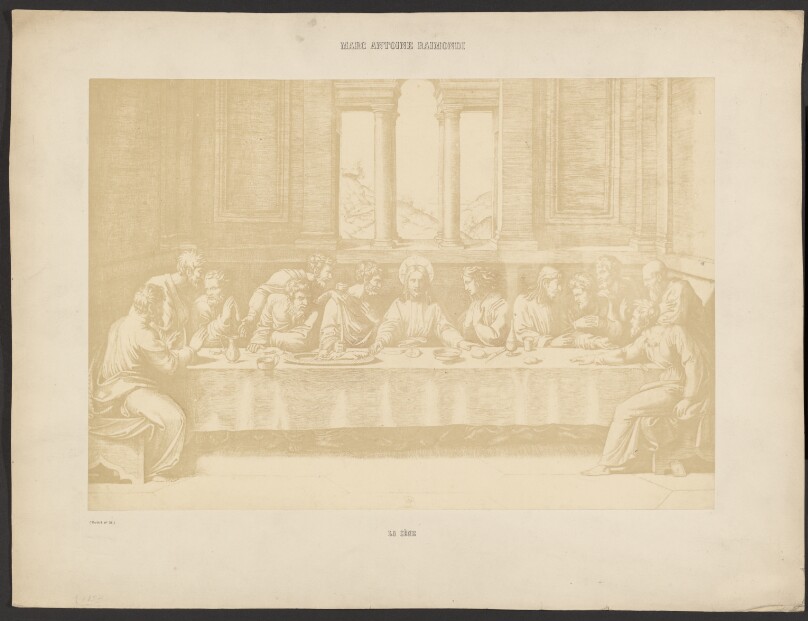 [Engraving of "The Last Supper"]