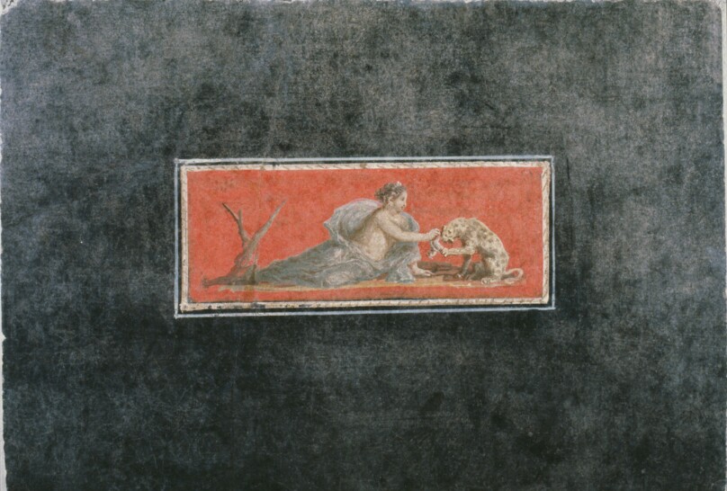 Wall Fragment with Woman and Leopard