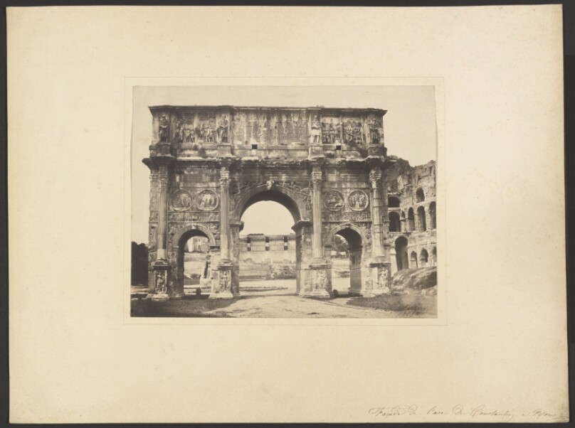 Facade de l'arc de Constantin a Rome