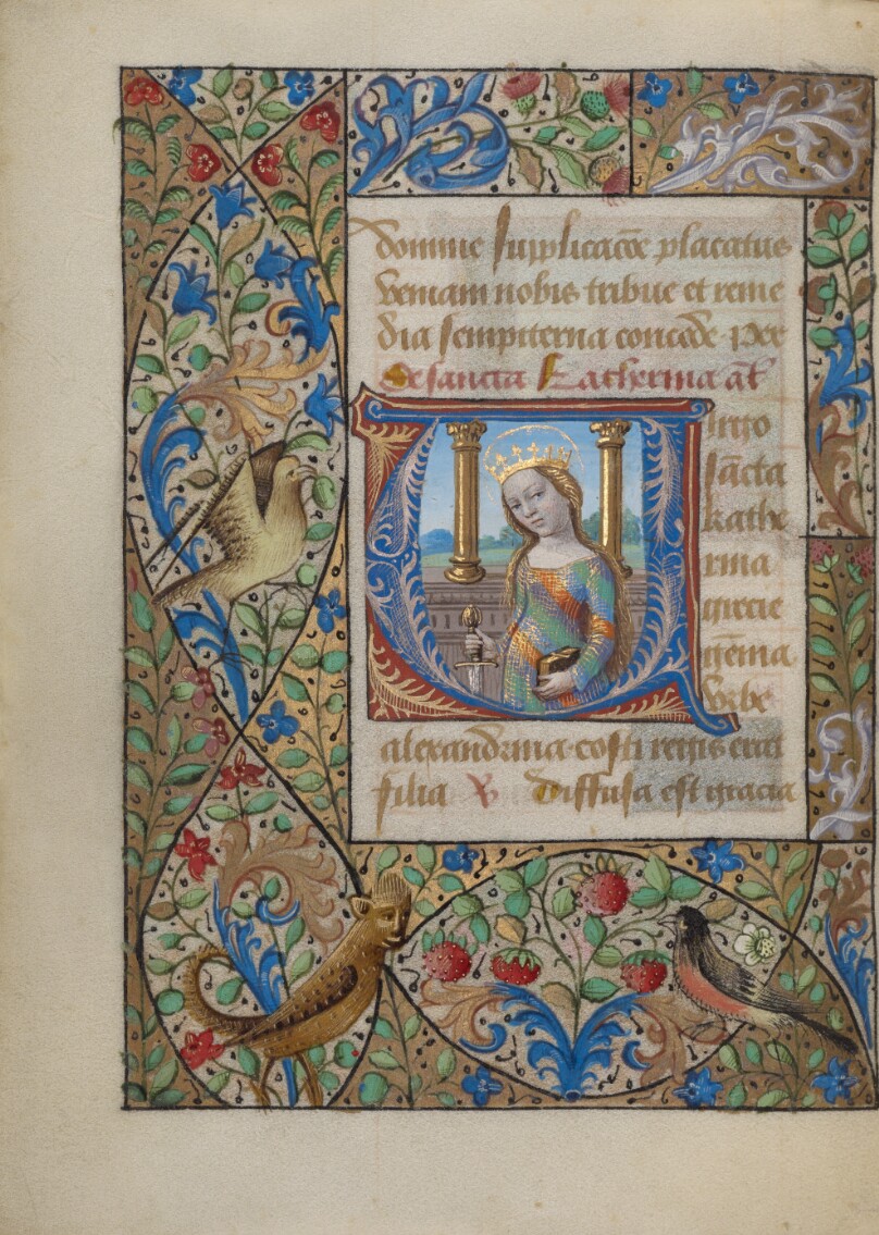 Initial V: Saint Catherine