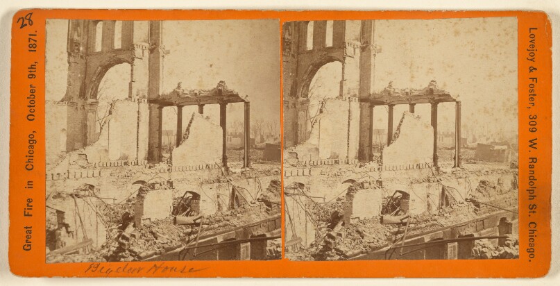 Great Fire in Chicago, October 9th, 1871. [Bigdoor (?) house]