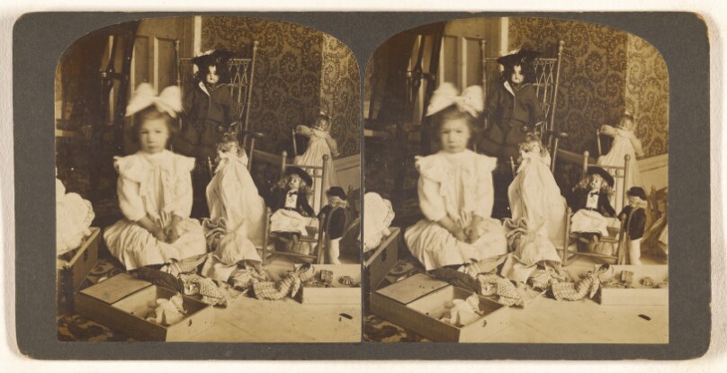 [M.E. Wendt and her toys. Dec. 1903. 396 Clinton Ave. Albany, N.Y.]
