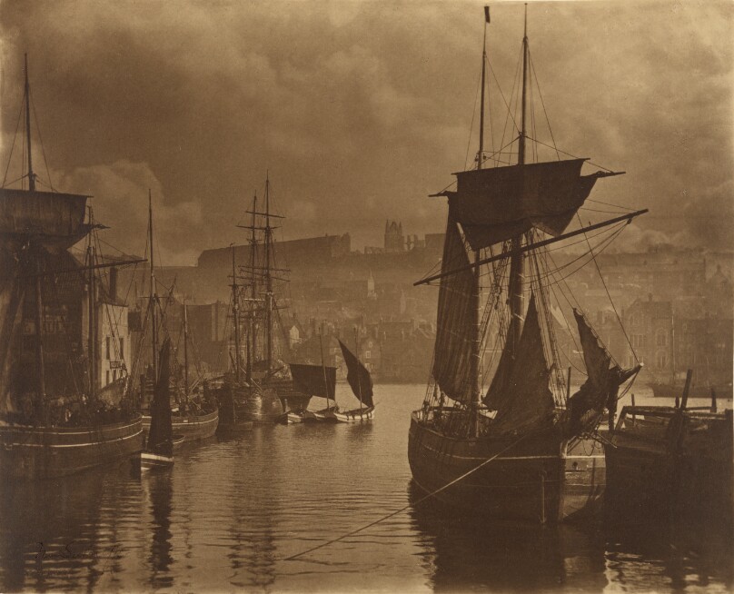 [Whitby Harbor, The Dock End 1880]