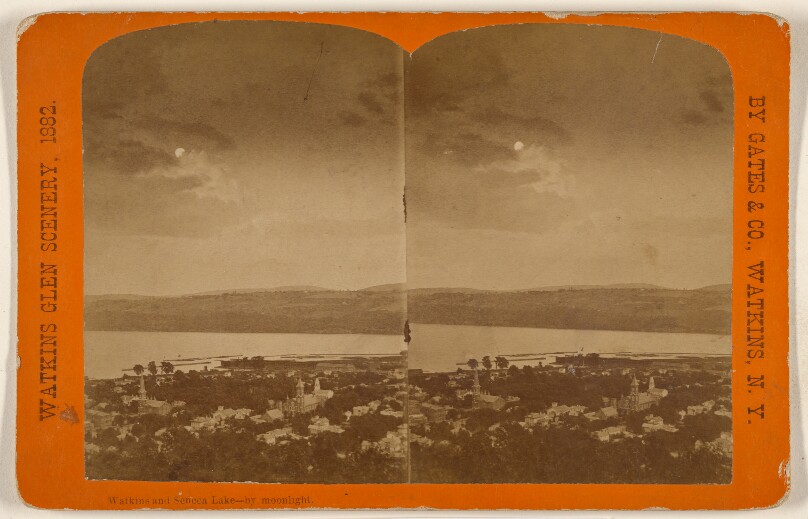 Watkins and Seneca Lake - by moonlight.