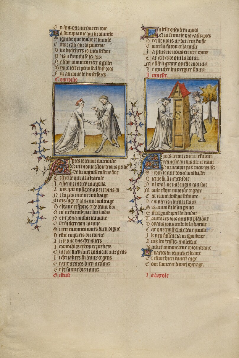 Courtesy with a Knight; Idleness Opening the Door for the Lover