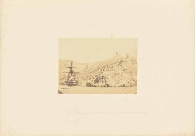 The "Leander" at the entrance of Balaklava Harbour