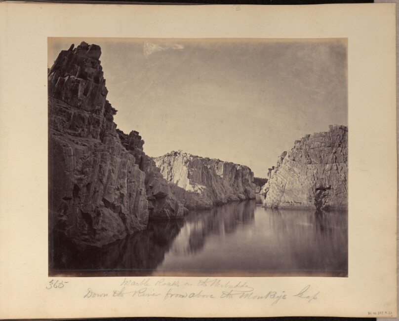Marble Rocks on the Nerbudda. Down the River from above the Monkey's Leap