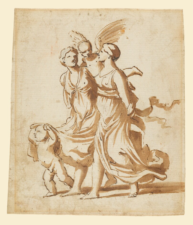 Two Young Women with Putti