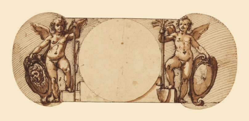 Two Child Angels, Symbolizing Patience and Industry (99.GA.6.11)