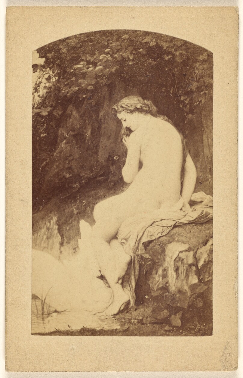 Jupiter et Leda. Peint par. A Jourdan.