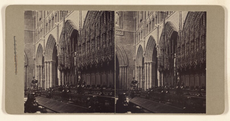 [Exterior of unidentified cathedral] (recto); [Interior of unidentified cathedral] (verso)