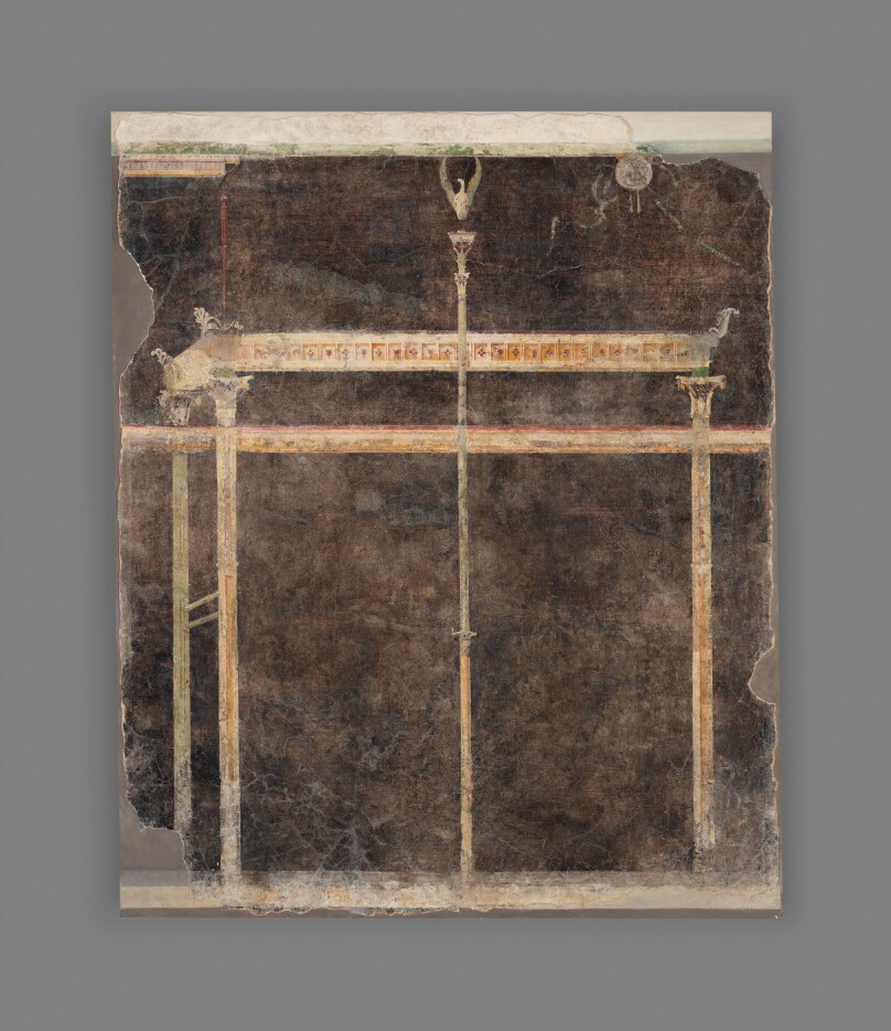 Panel from a Black Ground Frescoed Room with Architectural Decoration