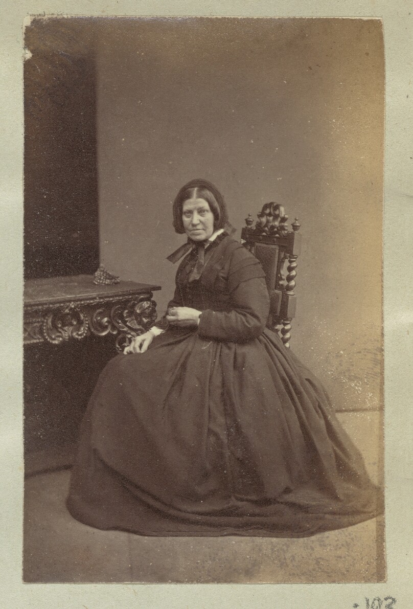 [Portrait of woman wearing bonnet]