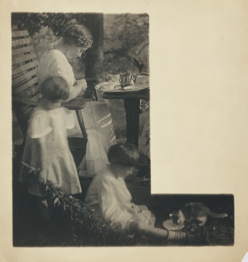 [The Artist's Daughter, Hermine, and her Children at Tea]