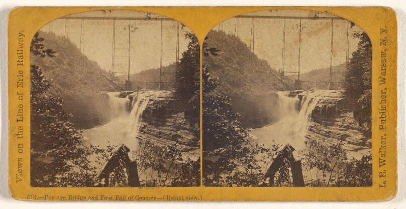 Portage Bridge and First Fall of Genesee - (distant view.)