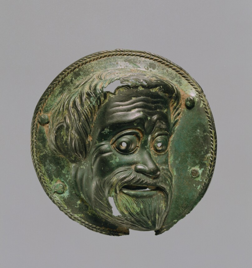 Roundel with Comic Mask
