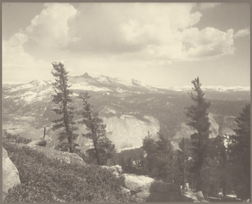 [Half Dome and Clouds, Merced River, Yosemite Valley]