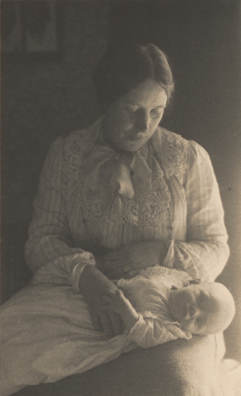 [Portrait of Mrs. Frederick H. Evans and her son Evan Evans]