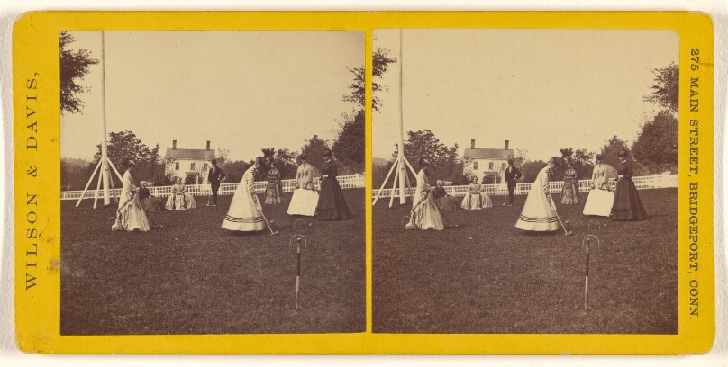[Group of women playing croquet, probably at Bridgeport, Connecticut]