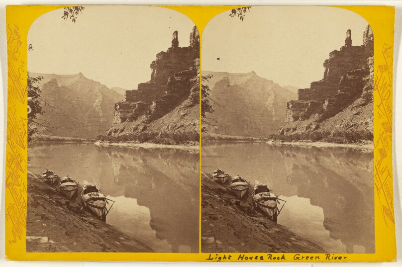 Light-House Rock. This canon is 83 miles long and from 1,000 to 4,000 feet deep. [Green River. Canon of Desolation.]