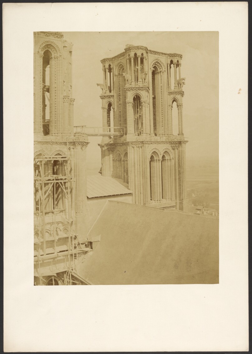 [Laon Cathedral, West Facade Towers, view from NE]
