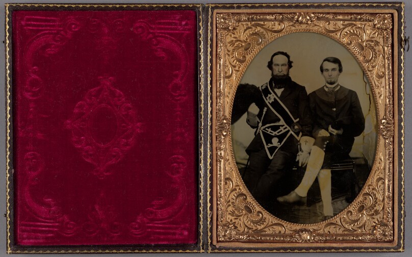 [Portrait of Two Seated Men in Masonic Uniforms]