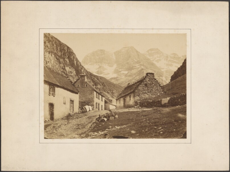 [Village at foot of mountains]