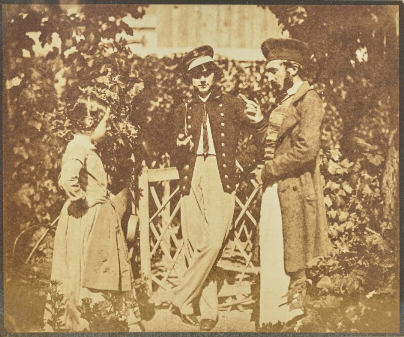 [Two Men and a Girl in a Garden]