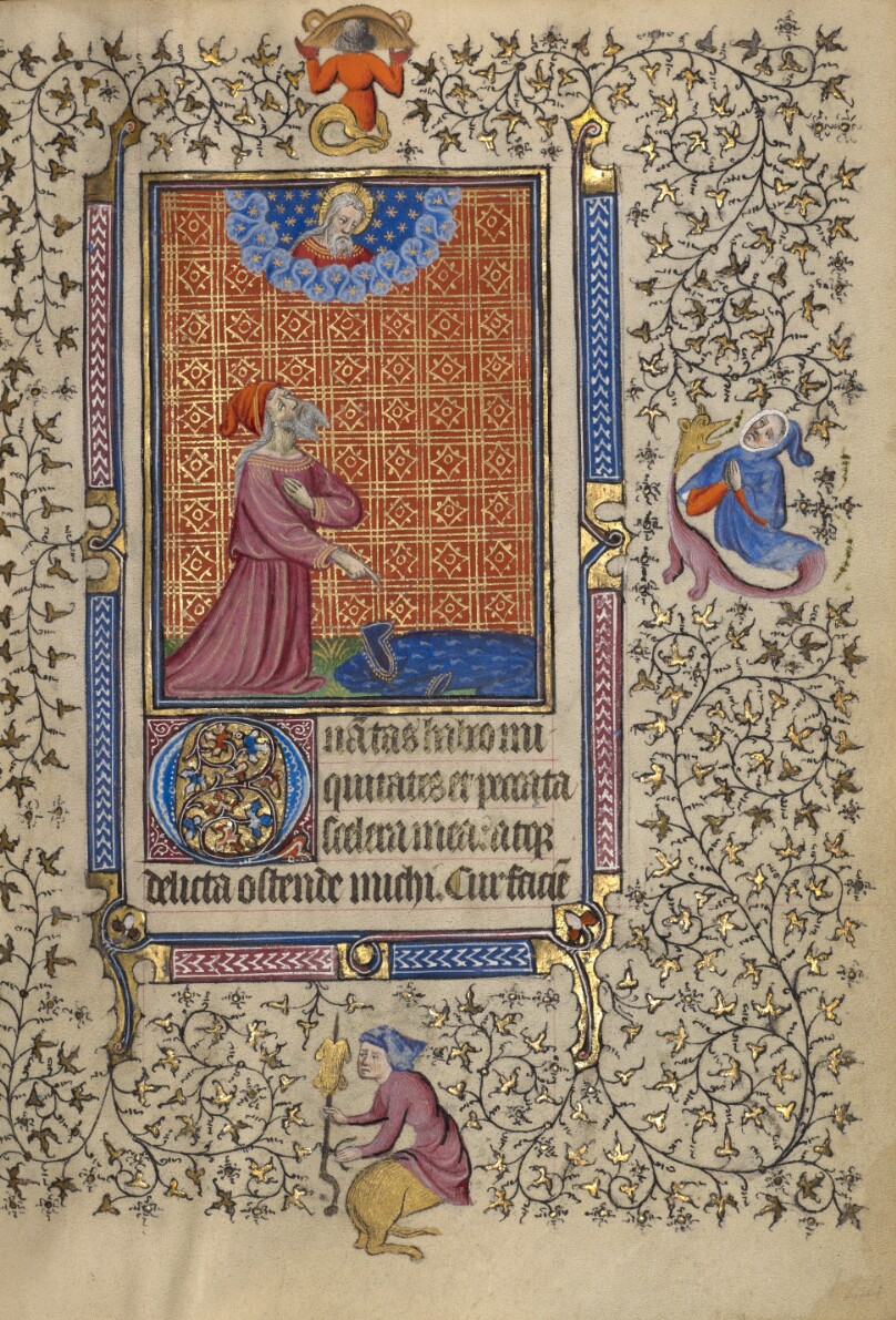 Job Pointing to a Cloak on the Ground