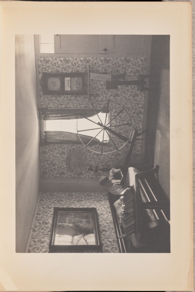 "Read and reread our little store, Of books and pamphlets, scarce a score"