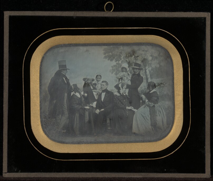 [Group portrait of eight members of the circle of Eynard-Lullin]