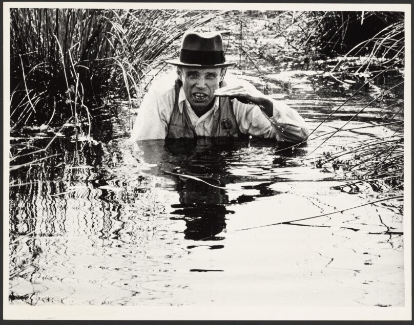 Joseph Beuys in swamp water, Eindhoven, Netherlands