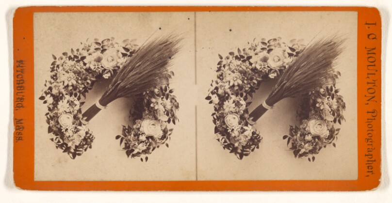 [Floral wreath & bouquet of wheat]