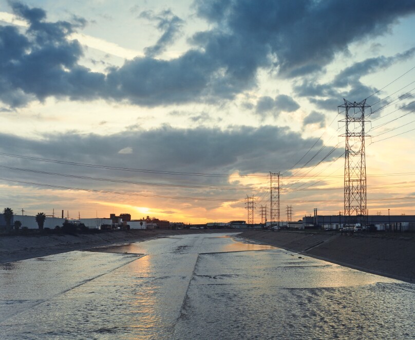 The Los Angeles River from Downey Road, Vernon