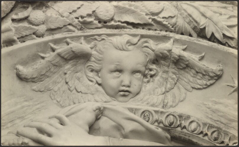 Detail of frame, Angel, by an assistant of Antonio Rossellino.