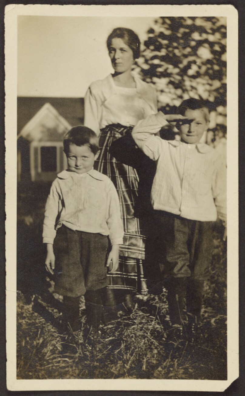 [Woman with two boys]